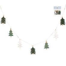 Load image into Gallery viewer, Green & Gold Wooden Christmas Tree Garland
