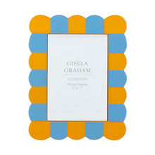 Load image into Gallery viewer, Blue & Yellow Stripe Wooden Photo Frame