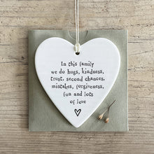 Load image into Gallery viewer, In this family..' Porcelain Heart