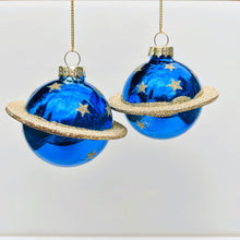 Load image into Gallery viewer, Blue & Gold Star Planet Baubles