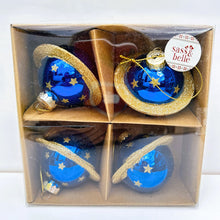 Load image into Gallery viewer, Blue & Gold Star Planet Baubles
