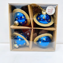 Load image into Gallery viewer, Blue & Gold Star Planet Baubles
