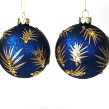Load image into Gallery viewer, Blue &amp; Gold Sparkle Bauble
