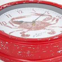 Load image into Gallery viewer, Crab Red Metal Clock