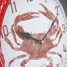 Load image into Gallery viewer, Crab Red Metal Clock