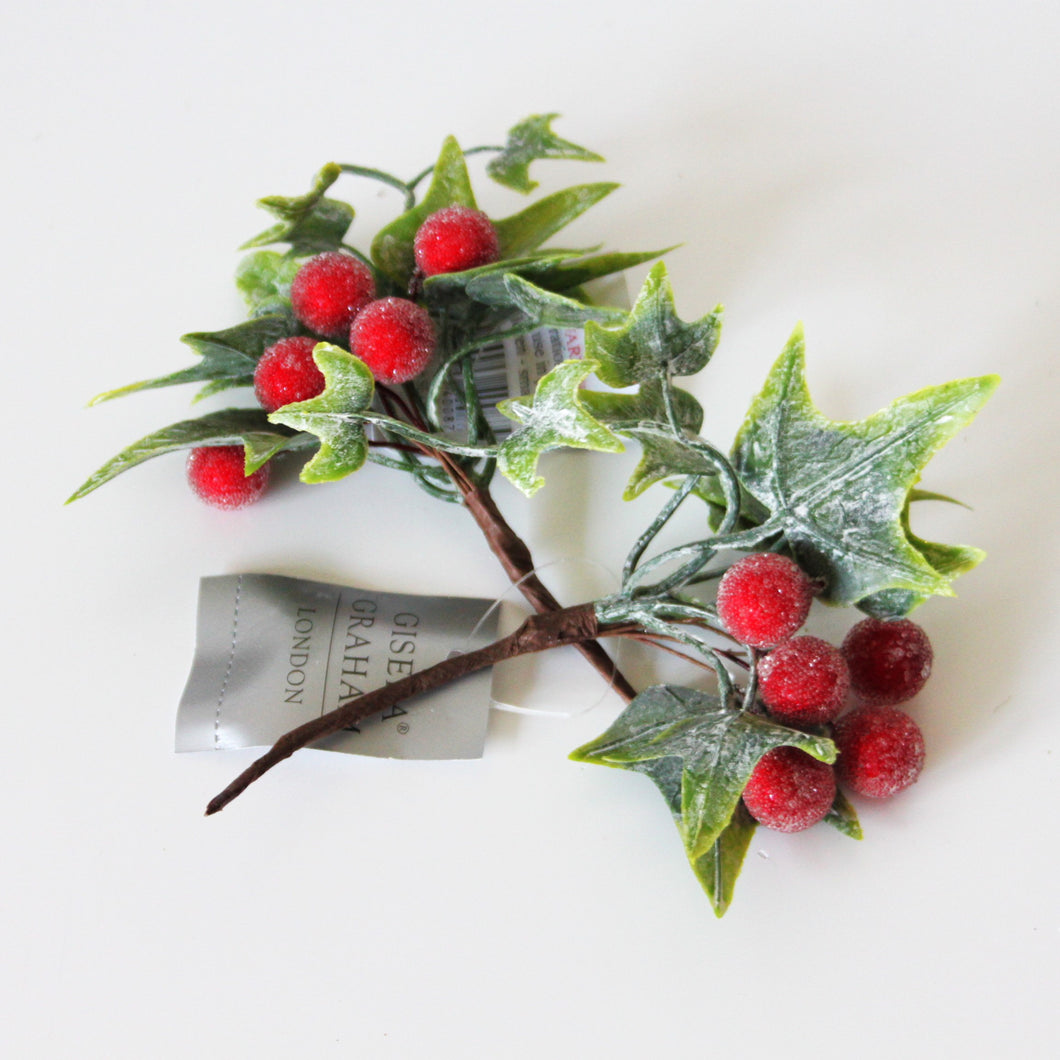 Frosted Ivy & Red Berry Picks