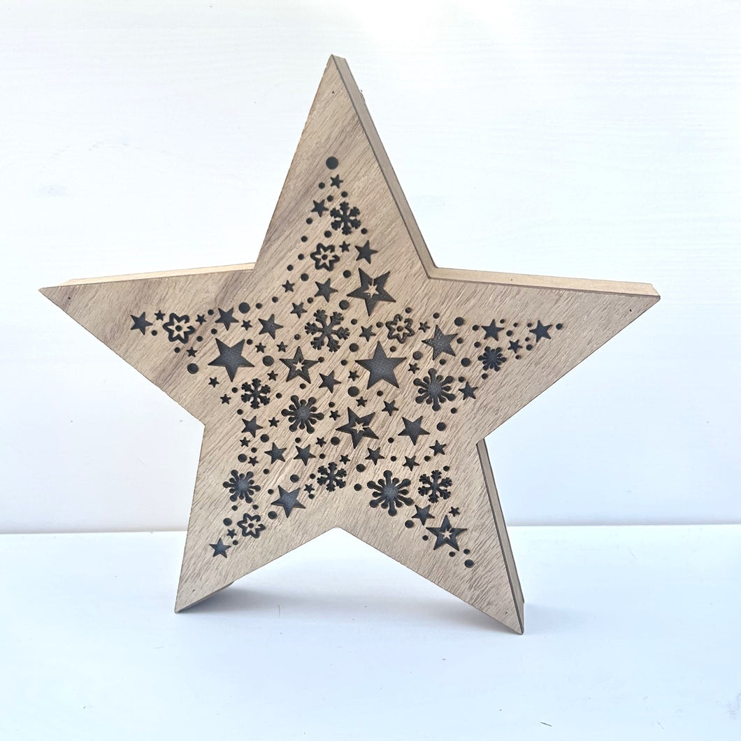 Wooden LED Christmas Star