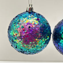 Load image into Gallery viewer, Glitter Peacock Bauble Set