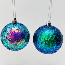 Load image into Gallery viewer, Glitter Peacock Bauble Set