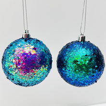 Load image into Gallery viewer, Glitter Peacock Bauble Set