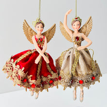 Load image into Gallery viewer, Red & Gold Fabric Resin Fairy