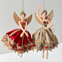 Load image into Gallery viewer, Red & Gold Fabric Resin Fairy