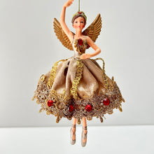 Load image into Gallery viewer, Red & Gold Fabric Resin Fairy