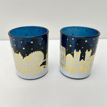 Load image into Gallery viewer, London Scene Gold Glass Tealight Holder