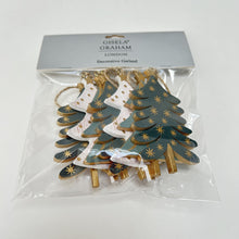 Load image into Gallery viewer, Green & Gold Wooden Christmas Tree Garland