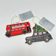 Load image into Gallery viewer, London Bus & Taxi Wooden Decoration Set