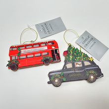 Load image into Gallery viewer, London Bus & Taxi Wooden Decoration Set