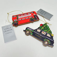 Load image into Gallery viewer, London Bus & Taxi Wooden Decoration Set