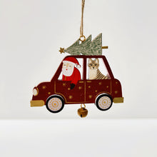 Load image into Gallery viewer, Santa Car with Cat & Dog Set