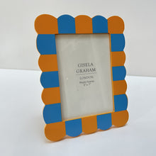 Load image into Gallery viewer, Blue & Yellow Stripe Wooden Photo Frame