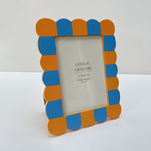 Load image into Gallery viewer, Blue & Yellow Stripe Wooden Photo Frame