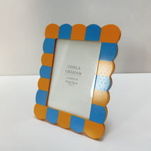 Load image into Gallery viewer, Blue & Yellow Stripe Wooden Photo Frame