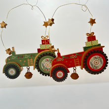 Load image into Gallery viewer, Tractors with Stars Wooden Decoration Set