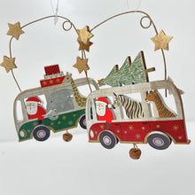 Load image into Gallery viewer, Santa Bus with Zoo Animals Decoration Set