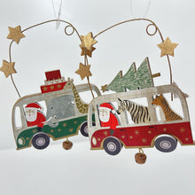 Load image into Gallery viewer, Santa Bus with Zoo Animals Decoration Set