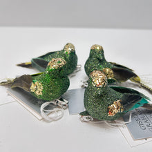 Load image into Gallery viewer, Green Glitter Bird Clip Set
