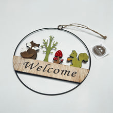 Load image into Gallery viewer, Welcome Metal & Wood Circle Sign