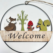 Load image into Gallery viewer, Welcome Metal & Wood Circle Sign
