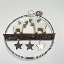 Load image into Gallery viewer, Metal Reindeer Scene Circle Sign