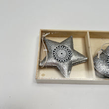 Load image into Gallery viewer, Silver Metal Star/Heart/Tree Set