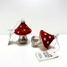 Load image into Gallery viewer, Felted Toadstool Glass Bauble