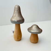 Load image into Gallery viewer, Silver Wooden Toadstool Set