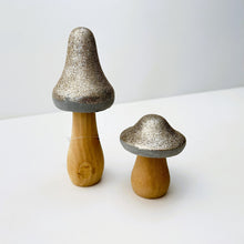 Load image into Gallery viewer, Silver Wooden Toadstool Set
