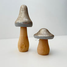Load image into Gallery viewer, Silver Wooden Toadstool Set