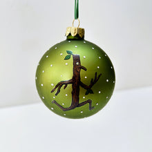 Load image into Gallery viewer, Stick Man Green Glass Bauble Set