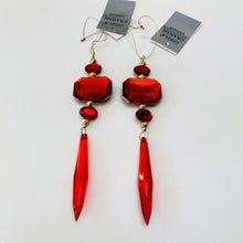 Load image into Gallery viewer, Red Diamante Icicle Drop Set
