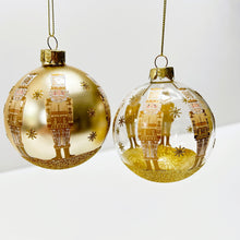 Load image into Gallery viewer, Gold Glitter Nutcracker Bauble Set