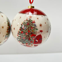 Load image into Gallery viewer, Santa Red & Green Paper Bauble Set