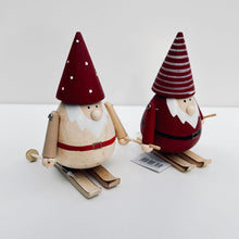 Load image into Gallery viewer, Wooden Santas on Skis