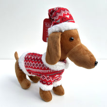 Load image into Gallery viewer, Dachshund Plush with Christmas Hat & Coat