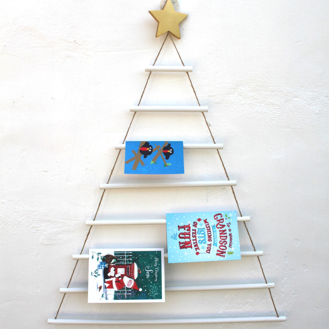 Large Wooden Christmas Tree Card Holder