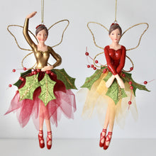 Load image into Gallery viewer, Red & Gold Holly Fairy