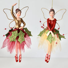 Load image into Gallery viewer, Red & Gold Holly Fairy