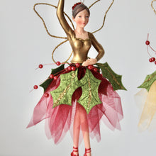 Load image into Gallery viewer, Red & Gold Holly Fairy