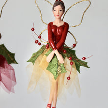 Load image into Gallery viewer, Red & Gold Holly Fairy
