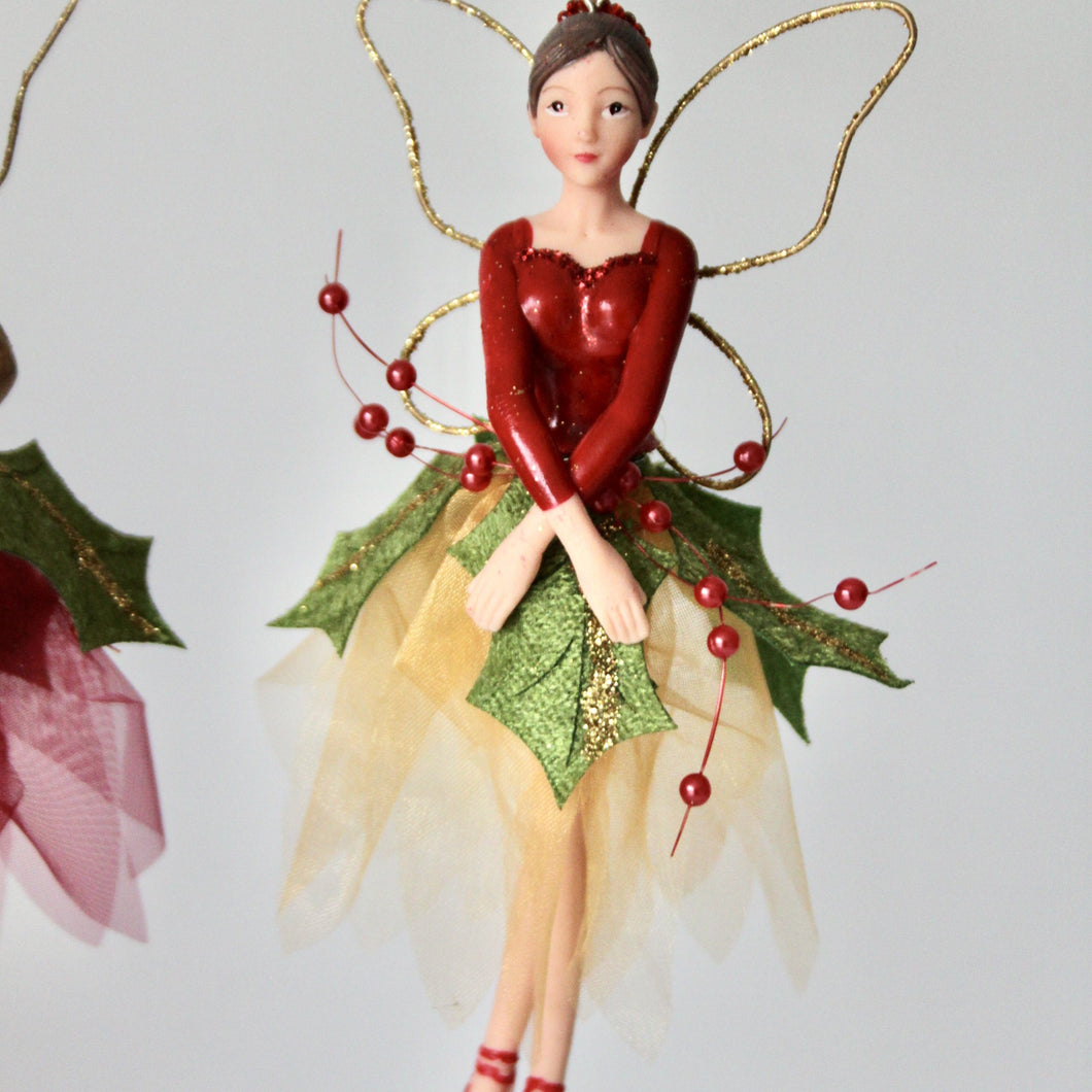 Red & Gold Holly Fairy